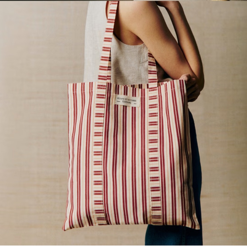 Sézane Striped Tote Bag Limited Edition NWOT and Gift Pouch